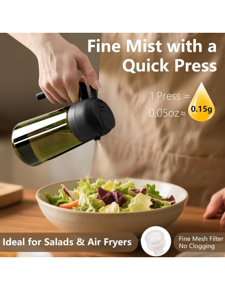 Dispensador y Pulverizador de Aceite SWEET VIEW 470ml Negro