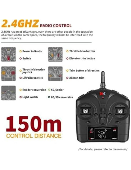Avión RC GoolRC XK A280 2.4GHz 4 Canales con Giroscopio