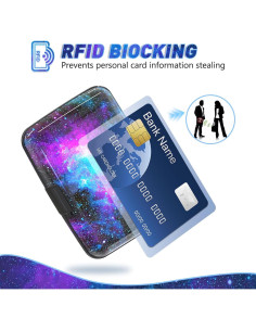 Tarjetero Mini RFID ToLuLu Aluminio Nebulosa Galáctica 11x7.2cm 2
