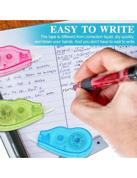 Cinta Correctora Blanca 12 Pcs EMVANV, 4m x 5mm, Compacta