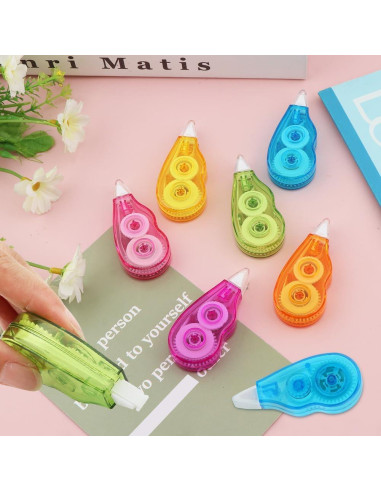 Cinta Correctora Blanca 12 Pcs EMVANV, 4m x 5mm, Compacta