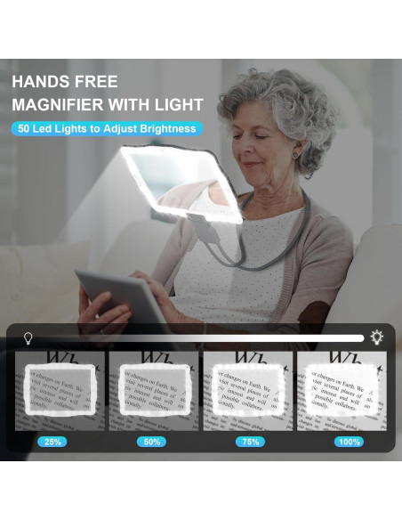Lupa de Mano Clonivent con Luz LED 5X y Cuello de Ganso