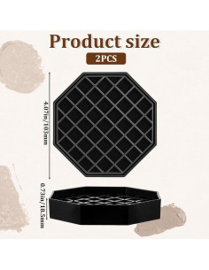 Bandejas de Goteo Octagon Bruislard 2 Pcs 10.5cm Plástico Negro 2