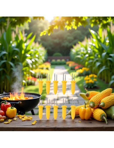 10 Sujetadores de Maíz Acero Inoxidable Yxinjy Doble Punta