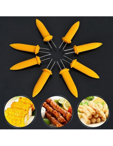 10 Sujetadores de Maíz Acero Inoxidable Yxinjy Doble Punta