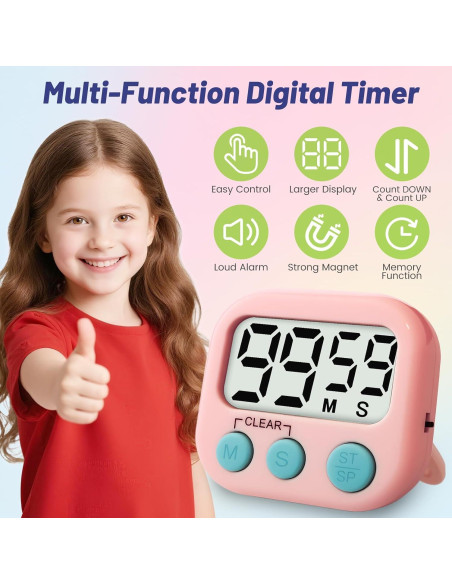 Temporizador Digital Glochin para Niños - 2 Pcs, Magnético Temporizador Digital Glochin para Niños - 2 Pcs, Magnético