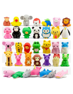 Borradores de Animales GOMIMEOR 35 Pcs Multicolor 6.35 cm