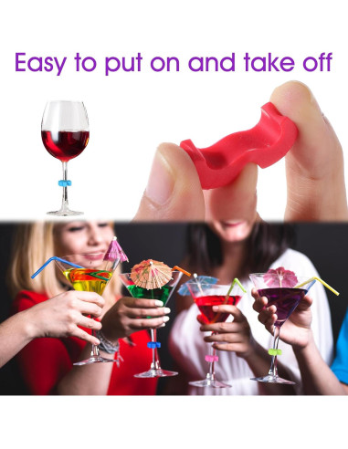 48 Marcadores de Copas de Vino Silicona Reutilizables 12 Colores