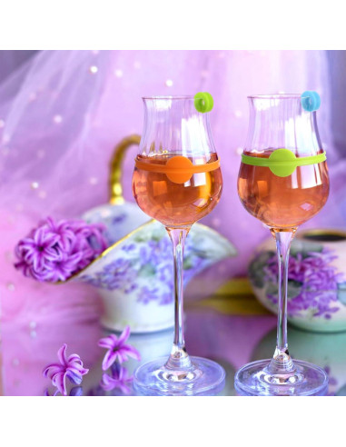 48 Marcadores de Copas de Vino Silicona Reutilizables 12 Colores
