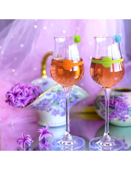 48 Marcadores de Copas de Vino Silicona Reutilizables 12 Colores