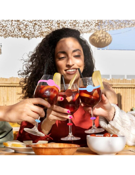 48 Marcadores de Copas de Vino Silicona Reutilizables 12 Colores