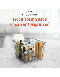 Cesta de Alambre Spectrum Mediana Gris Industrial 33x30.5x20.3 cm 2