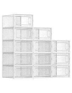 Cajas para Zapatos SONGMICS, 12 Organizadores Apilables 33.4x23.1cm