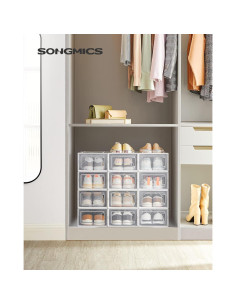 Cajas para Zapatos SONGMICS, 12 Organizadores Apilables 33.4x23.1cm 2