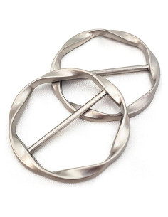 Clip de Anillo para Bufanda Helonge, 2 Pcs Plata, 34mm-43mm