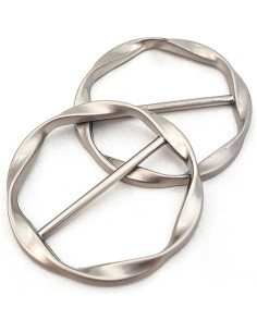 Clip de Anillo para Bufanda Helonge, 2 Pcs Plata, 34mm-43mm 2