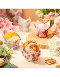 400 Moldes para Cupcakes Florales Funtery 5.08 cm Desechables 2