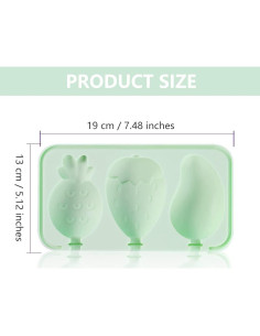 Moldes de Popsicles de Silicona Agaommio 6 Piezas Verde 2