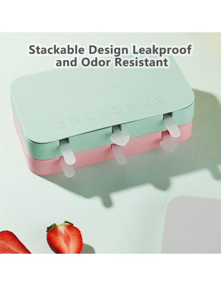 Moldes de Popsicles de Silicona Agaommio 6 Piezas Verde