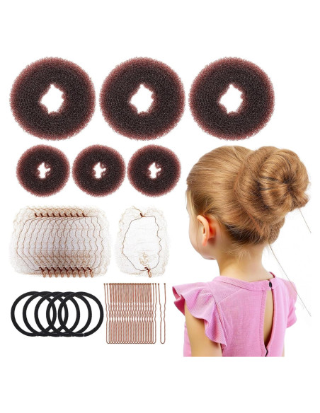 Set 41 Piezas Hacedor de Moños Josojoou - Donas, Redes y Clips