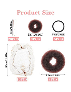 Set 41 Piezas Hacedor de Moños Josojoou - Donas, Redes y Clips 2