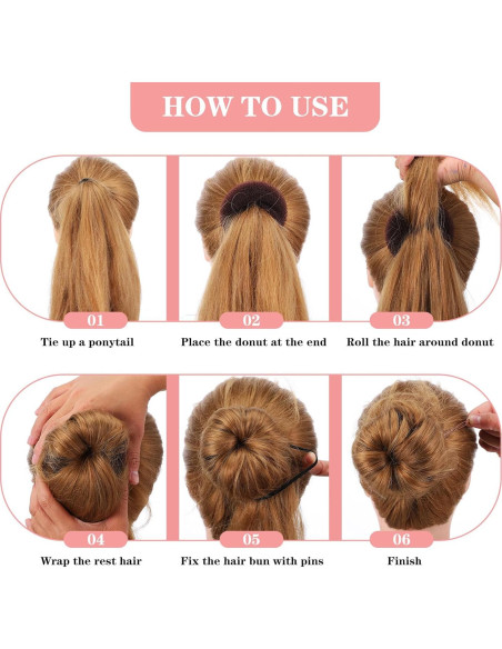 Set 41 Piezas Hacedor de Moños Josojoou - Donas, Redes y Clips