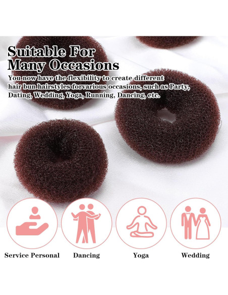 Set 41 Piezas Hacedor de Moños Josojoou - Donas, Redes y Clips