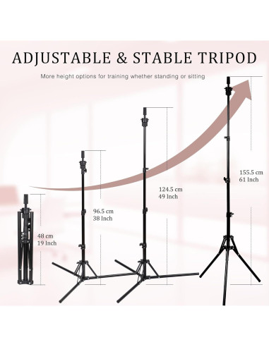 Cabeza de Peluca de Lienzo 56 cm con Soporte Trípode Ajustable