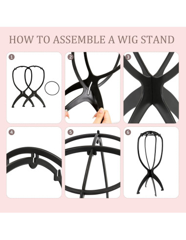 Cabeza de Peluca de Lienzo 56 cm con Soporte Trípode Ajustable