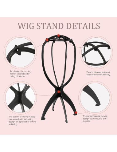 Cabeza de Peluca de Lienzo 56 cm con Soporte Trípode Ajustable