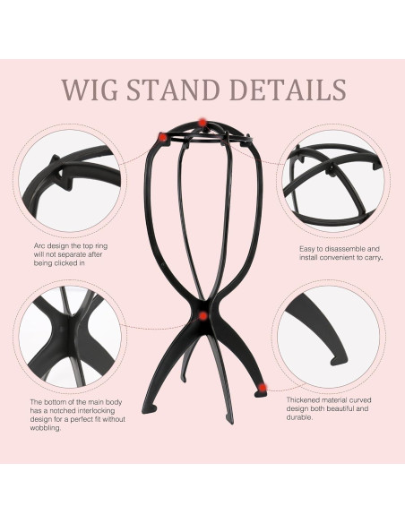 Cabeza de Peluca de Lienzo 56 cm con Soporte Trípode Ajustable