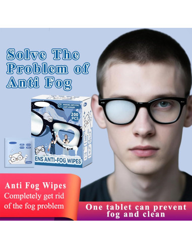 200 Toallitas Antivaho para Gafas i-SPER, Limpieza Efectiva