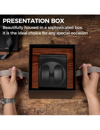 BEWISHOME Caja Winder para 2 Relojes Automáticos Madera LED