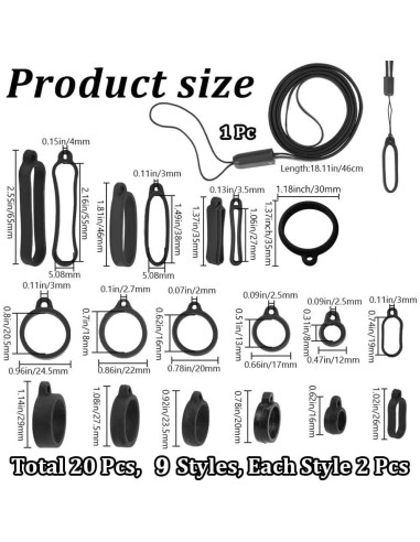 Set de Anillos de Silicona Antipérdida CRASPIRE 19Pcs 8-58mm