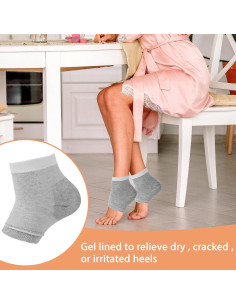 3 Pares Calcetines Hidratantes Gel Abeillo para Talones Agrietados 2