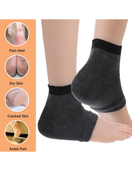 3 Pares Calcetines Hidratantes Gel Abeillo para Talones Agrietados