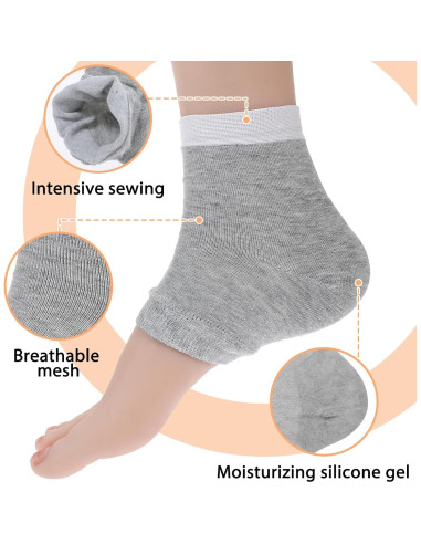 3 Pares Calcetines Hidratantes Gel Abeillo para Talones Agrietados