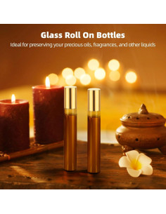 150 Botellas de Rodillo de Aceite Esencial Tideme 10ml Ámbar 2