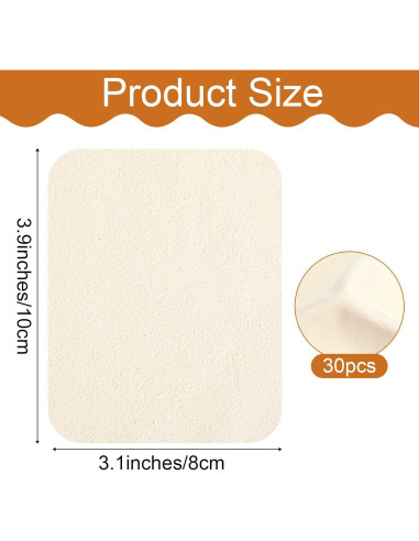 30 Paños de Chamois Beige Microfibra 10x8 cm para Cerámica y Limpieza