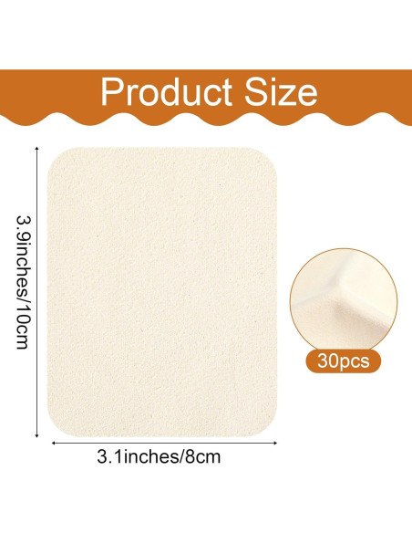 30 Paños de Chamois Beige Microfibra 10x8 cm para Cerámica y Limpieza