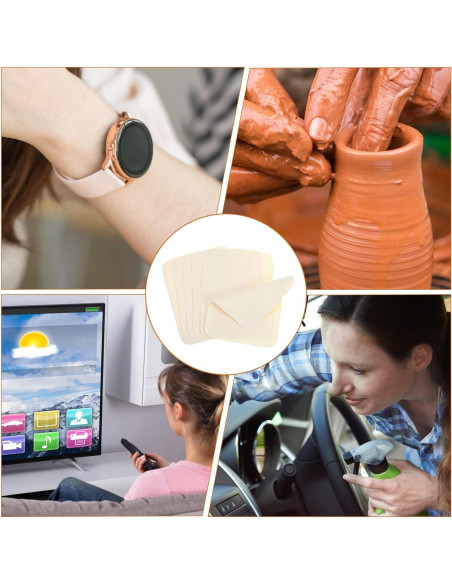 30 Paños de Chamois Beige Microfibra 10x8 cm para Cerámica y Limpieza