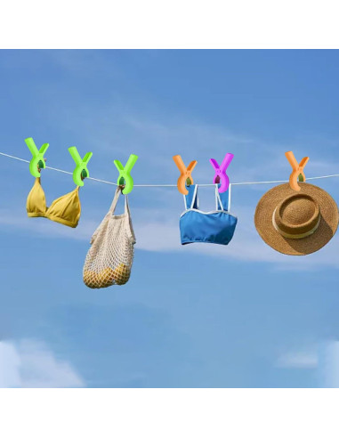 Pinzas para Toallas de Playa HLDMYYXGS - 8 Pcs, 4 Colores