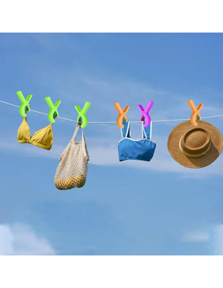 Pinzas para Toallas de Playa HLDMYYXGS - 8 Pcs, 4 Colores