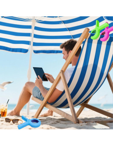 Pinzas para Toallas de Playa HLDMYYXGS - 8 Pcs, 4 Colores