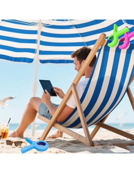 Pinzas para Toallas de Playa HLDMYYXGS - 8 Pcs, 4 Colores