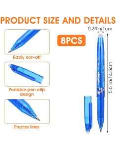 Bolígrafos Borrables por Calor Hpmjz 8pcs para Tela 2
