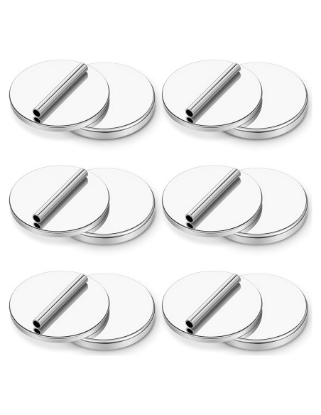 6 Pares Convertidores de Broches Magnéticos Gsbnjuy 1.5 cm Plata