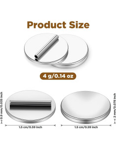 6 Pares Convertidores de Broches Magnéticos Gsbnjuy 1.5 cm Plata 2