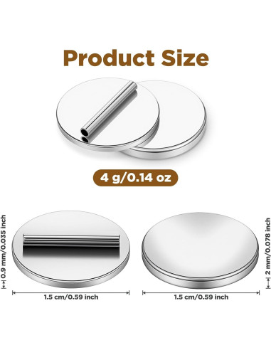 6 Pares Convertidores de Broches Magnéticos Gsbnjuy 1.5 cm Plata