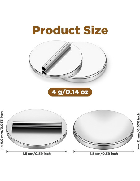 6 Pares Convertidores de Broches Magnéticos Gsbnjuy 1.5 cm Plata